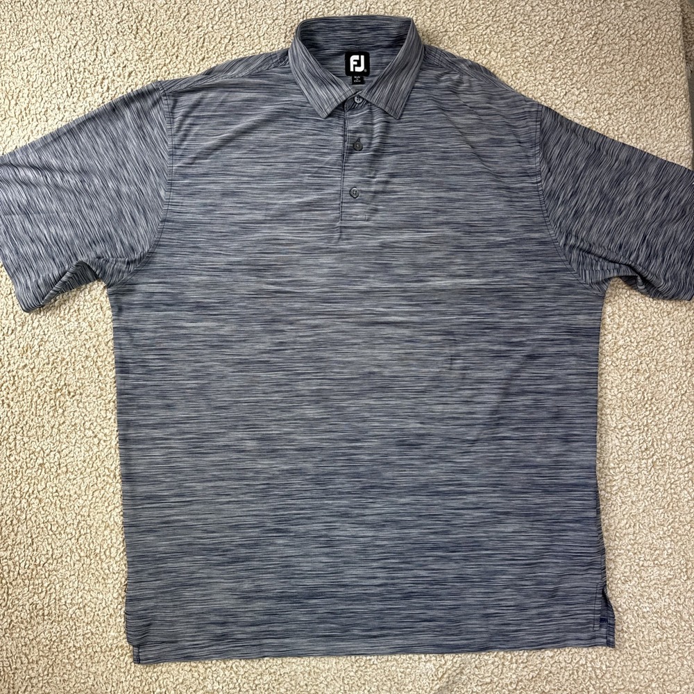 Footjoy Polo Golf Shirt Mens XL Heather Gray Performance Stretch
